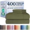image400 Thread Count Cotton Sheet Set  Cal King Size 100 Cotton Sheets  Easily Fits 8quot to 16quot Mattress  SilkySoft Wrinkle Free ampamp Comfortable  Deep Pockets ampamp Hotel Quality Bedding Set  Light Grey17  Sage Green