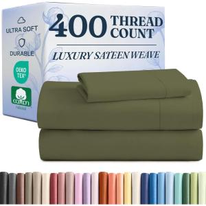 image400 Thread Count Cotton Sheet Set  Cal King Size 100 Cotton Sheets  Easily Fits 8quot to 16quot Mattress  SilkySoft Wrinkle Free ampamp Comfortable  Deep Pockets ampamp Hotel Quality Bedding Set  Light Grey17  Sage Green