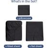 imageSheets Queen Size  Cooling Sheets for Queen  100 Rayon Derived from Bamboo  Soft Breathable Hotel Luxury Bedding  1 Flat 1 Fitted ampamp 2 Pillowcases w 16 Inch Deep Pockets  Emerald Green07  Black