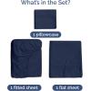 imageSheets Queen Size  Cooling Sheets for Queen  100 Rayon Derived from Bamboo  Soft Breathable Hotel Luxury Bedding  1 Flat 1 Fitted ampamp 2 Pillowcases w 16 Inch Deep Pockets  Emerald Green04  Navy Blue