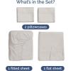 imageSheets Queen Size  Cooling Sheets for Queen  100 Rayon Derived from Bamboo  Soft Breathable Hotel Luxury Bedding  1 Flat 1 Fitted ampamp 2 Pillowcases w 16 Inch Deep Pockets  Emerald Green02  Light Grey