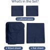 imageSheets Queen Size  Cooling Sheets for Queen  100 Rayon Derived from Bamboo  Soft Breathable Hotel Luxury Bedding  1 Flat 1 Fitted ampamp 2 Pillowcases w 16 Inch Deep Pockets  Emerald Green04  Navy Blue