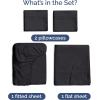 imageSheets Queen Size  Cooling Sheets for Queen  100 Rayon Derived from Bamboo  Soft Breathable Hotel Luxury Bedding  1 Flat 1 Fitted ampamp 2 Pillowcases w 16 Inch Deep Pockets  Emerald Green07  Black