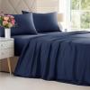 imageSheets Queen Size  Cooling Sheets for Queen  100 Rayon Derived from Bamboo  Soft Breathable Hotel Luxury Bedding  1 Flat 1 Fitted ampamp 2 Pillowcases w 16 Inch Deep Pockets  Emerald Green04  Navy Blue