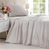 imageSheets Queen Size  Cooling Sheets for Queen  100 Rayon Derived from Bamboo  Soft Breathable Hotel Luxury Bedding  1 Flat 1 Fitted ampamp 2 Pillowcases w 16 Inch Deep Pockets  Emerald Green02  Light Grey