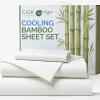 imageSheets Queen Size  Cooling Sheets for Queen  100 Rayon Derived from Bamboo  Soft Breathable Hotel Luxury Bedding  1 Flat 1 Fitted ampamp 2 Pillowcases w 16 Inch Deep Pockets  Emerald Green01  White