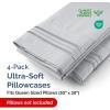imageQueen Pillow Cases Set of 4  Ultra Soft Hotel Quality Pillowcase Covers  Comfy Cozy ampamp Wrinkle Free  Shrink Stain ampamp Fade Resistant  Machine Washable Pillow Protectors  4 Piece Set  Terracotta05  Steel Blue