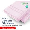 imageQueen Pillow Cases Set of 4  Ultra Soft Hotel Quality Pillowcase Covers  Comfy Cozy ampamp Wrinkle Free  Shrink Stain ampamp Fade Resistant  Machine Washable Pillow Protectors  4 Piece Set  Terracotta34  Light Pink