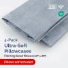 imageQueen Pillow Cases Set of 4  Ultra Soft Hotel Quality Pillowcase Covers  Comfy Cozy ampamp Wrinkle Free  Shrink Stain ampamp Fade Resistant  Machine Washable Pillow Protectors  4 Piece Set  Terracotta23  Heathered Blue