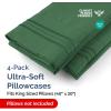 imageQueen Pillow Cases Set of 4  Ultra Soft Hotel Quality Pillowcase Covers  Comfy Cozy ampamp Wrinkle Free  Shrink Stain ampamp Fade Resistant  Machine Washable Pillow Protectors  4 Piece Set  Terracotta31  Emerald Green
