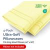 imageQueen Pillow Cases Set of 4  Ultra Soft Hotel Quality Pillowcase Covers  Comfy Cozy ampamp Wrinkle Free  Shrink Stain ampamp Fade Resistant  Machine Washable Pillow Protectors  4 Piece Set  Terracotta40  Yellow