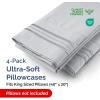 imageQueen Pillow Cases Set of 4  Ultra Soft Hotel Quality Pillowcase Covers  Comfy Cozy ampamp Wrinkle Free  Shrink Stain ampamp Fade Resistant  Machine Washable Pillow Protectors  4 Piece Set  Terracotta05  Steel Blue