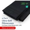 imageQueen Pillow Cases Set of 4  Ultra Soft Hotel Quality Pillowcase Covers  Comfy Cozy ampamp Wrinkle Free  Shrink Stain ampamp Fade Resistant  Machine Washable Pillow Protectors  4 Piece Set  Terracotta25  Black