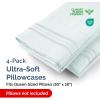 imageQueen Pillow Cases Set of 4  Ultra Soft Hotel Quality Pillowcase Covers  Comfy Cozy ampamp Wrinkle Free  Shrink Stain ampamp Fade Resistant  Machine Washable Pillow Protectors  4 Piece Set  Terracotta17  Ice Blue