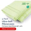 imageQueen Pillow Cases Set of 4  Ultra Soft Hotel Quality Pillowcase Covers  Comfy Cozy ampamp Wrinkle Free  Shrink Stain ampamp Fade Resistant  Machine Washable Pillow Protectors  4 Piece Set  Terracotta29  Light Sage Green