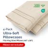 imageQueen Pillow Cases Set of 4  Ultra Soft Hotel Quality Pillowcase Covers  Comfy Cozy ampamp Wrinkle Free  Shrink Stain ampamp Fade Resistant  Machine Washable Pillow Protectors  4 Piece Set  Terracotta13  Wheat