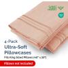 imageQueen Pillow Cases Set of 4  Ultra Soft Hotel Quality Pillowcase Covers  Comfy Cozy ampamp Wrinkle Free  Shrink Stain ampamp Fade Resistant  Machine Washable Pillow Protectors  4 Piece Set  Terracotta38  Mauve