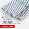 imageQueen Pillow Cases Set of 4  Ultra Soft Hotel Quality Pillowcase Covers  Comfy Cozy ampamp Wrinkle Free  Shrink Stain ampamp Fade Resistant  Machine Washable Pillow Protectors  4 Piece Set  Terracotta41  Blue Stripes 2