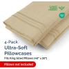 imageQueen Pillow Cases Set of 4  Ultra Soft Hotel Quality Pillowcase Covers  Comfy Cozy ampamp Wrinkle Free  Shrink Stain ampamp Fade Resistant  Machine Washable Pillow Protectors  4 Piece Set  Terracotta14  Beige