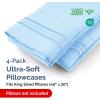 imageQueen Pillow Cases Set of 4  Ultra Soft Hotel Quality Pillowcase Covers  Comfy Cozy ampamp Wrinkle Free  Shrink Stain ampamp Fade Resistant  Machine Washable Pillow Protectors  4 Piece Set  Terracotta19  Baby Blue