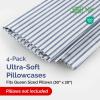 imageQueen Pillow Cases Set of 4  Ultra Soft Hotel Quality Pillowcase Covers  Comfy Cozy ampamp Wrinkle Free  Shrink Stain ampamp Fade Resistant  Machine Washable Pillow Protectors  4 Piece Set  Terracotta41  Blue Stripes 2