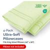 imageQueen Pillow Cases Set of 4  Ultra Soft Hotel Quality Pillowcase Covers  Comfy Cozy ampamp Wrinkle Free  Shrink Stain ampamp Fade Resistant  Machine Washable Pillow Protectors  4 Piece Set  Terracotta29  Light Sage Green