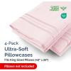 imageQueen Pillow Cases Set of 4  Ultra Soft Hotel Quality Pillowcase Covers  Comfy Cozy ampamp Wrinkle Free  Shrink Stain ampamp Fade Resistant  Machine Washable Pillow Protectors  4 Piece Set  Terracotta32  Lavender Pink