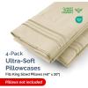 imageQueen Pillow Cases Set of 4  Ultra Soft Hotel Quality Pillowcase Covers  Comfy Cozy ampamp Wrinkle Free  Shrink Stain ampamp Fade Resistant  Machine Washable Pillow Protectors  4 Piece Set  Terracotta10  Cream