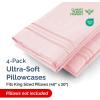 imageQueen Pillow Cases Set of 4  Ultra Soft Hotel Quality Pillowcase Covers  Comfy Cozy ampamp Wrinkle Free  Shrink Stain ampamp Fade Resistant  Machine Washable Pillow Protectors  4 Piece Set  Terracotta33  Baby Pink