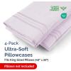 imageQueen Pillow Cases Set of 4  Ultra Soft Hotel Quality Pillowcase Covers  Comfy Cozy ampamp Wrinkle Free  Shrink Stain ampamp Fade Resistant  Machine Washable Pillow Protectors  4 Piece Set  Terracotta36  Light Lavender