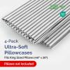 imageQueen Pillow Cases Set of 4  Ultra Soft Hotel Quality Pillowcase Covers  Comfy Cozy ampamp Wrinkle Free  Shrink Stain ampamp Fade Resistant  Machine Washable Pillow Protectors  4 Piece Set  Terracotta43  Grey Stripes 2