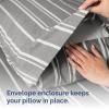 imageQueen Pillow Cases Set of 4  Ultra Soft Hotel Quality Pillowcase Covers  Comfy Cozy ampamp Wrinkle Free  Shrink Stain ampamp Fade Resistant  Machine Washable Pillow Protectors  4 Piece Set  Terracotta45  Grey Stripes 3
