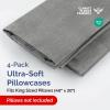 imageQueen Pillow Cases Set of 4  Ultra Soft Hotel Quality Pillowcase Covers  Comfy Cozy ampamp Wrinkle Free  Shrink Stain ampamp Fade Resistant  Machine Washable Pillow Protectors  4 Piece Set  Terracotta06  Heathered Grey