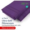 imageQueen Pillow Cases Set of 4  Ultra Soft Hotel Quality Pillowcase Covers  Comfy Cozy ampamp Wrinkle Free  Shrink Stain ampamp Fade Resistant  Machine Washable Pillow Protectors  4 Piece Set  Terracotta37  Purple