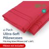 imageQueen Pillow Cases Set of 4  Ultra Soft Hotel Quality Pillowcase Covers  Comfy Cozy ampamp Wrinkle Free  Shrink Stain ampamp Fade Resistant  Machine Washable Pillow Protectors  4 Piece Set  Terracotta26  Red