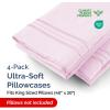imageQueen Pillow Cases Set of 4  Ultra Soft Hotel Quality Pillowcase Covers  Comfy Cozy ampamp Wrinkle Free  Shrink Stain ampamp Fade Resistant  Machine Washable Pillow Protectors  4 Piece Set  Terracotta34  Light Pink