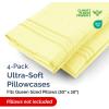 imageQueen Pillow Cases Set of 4  Ultra Soft Hotel Quality Pillowcase Covers  Comfy Cozy ampamp Wrinkle Free  Shrink Stain ampamp Fade Resistant  Machine Washable Pillow Protectors  4 Piece Set  Terracotta40  Yellow