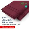 imageQueen Pillow Cases Set of 4  Ultra Soft Hotel Quality Pillowcase Covers  Comfy Cozy ampamp Wrinkle Free  Shrink Stain ampamp Fade Resistant  Machine Washable Pillow Protectors  4 Piece Set  Terracotta27  Burgundy
