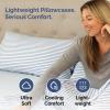 imageQueen Pillow Cases Set of 4  Ultra Soft Hotel Quality Pillowcase Covers  Comfy Cozy ampamp Wrinkle Free  Shrink Stain ampamp Fade Resistant  Machine Washable Pillow Protectors  4 Piece Set  Terracotta41  Blue Stripes 2