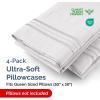 imageQueen Pillow Cases Set of 4  Ultra Soft Hotel Quality Pillowcase Covers  Comfy Cozy ampamp Wrinkle Free  Shrink Stain ampamp Fade Resistant  Machine Washable Pillow Protectors  4 Piece Set  Terracotta03  French Grey