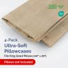 imageQueen Pillow Cases Set of 4  Ultra Soft Hotel Quality Pillowcase Covers  Comfy Cozy ampamp Wrinkle Free  Shrink Stain ampamp Fade Resistant  Machine Washable Pillow Protectors  4 Piece Set  Terracotta11  Heathered Tan