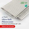 imageQueen Pillow Cases Set of 4  Ultra Soft Hotel Quality Pillowcase Covers  Comfy Cozy ampamp Wrinkle Free  Shrink Stain ampamp Fade Resistant  Machine Washable Pillow Protectors  4 Piece Set  Terracotta42  Beige Stripes 2
