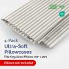 imageQueen Pillow Cases Set of 4  Ultra Soft Hotel Quality Pillowcase Covers  Comfy Cozy ampamp Wrinkle Free  Shrink Stain ampamp Fade Resistant  Machine Washable Pillow Protectors  4 Piece Set  Terracotta42  Beige Stripes 2