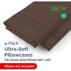 imageQueen Pillow Cases Set of 4  Ultra Soft Hotel Quality Pillowcase Covers  Comfy Cozy ampamp Wrinkle Free  Shrink Stain ampamp Fade Resistant  Machine Washable Pillow Protectors  4 Piece Set  Terracotta16  Brown