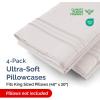 imageQueen Pillow Cases Set of 4  Ultra Soft Hotel Quality Pillowcase Covers  Comfy Cozy ampamp Wrinkle Free  Shrink Stain ampamp Fade Resistant  Machine Washable Pillow Protectors  4 Piece Set  Terracotta04  Light Grey