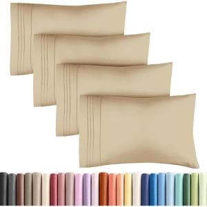 imageQueen Pillow Cases Set of 4  Ultra Soft Hotel Quality Pillowcase Covers  Comfy Cozy ampamp Wrinkle Free  Shrink Stain ampamp Fade Resistant  Machine Washable Pillow Protectors  4 Piece Set  Terracotta14  Beige