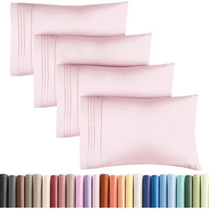 imageQueen Pillow Cases Set of 4  Ultra Soft Hotel Quality Pillowcase Covers  Comfy Cozy ampamp Wrinkle Free  Shrink Stain ampamp Fade Resistant  Machine Washable Pillow Protectors  4 Piece Set  Terracotta32  Lavender Pink