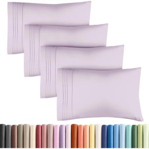 imageQueen Pillow Cases Set of 4  Ultra Soft Hotel Quality Pillowcase Covers  Comfy Cozy ampamp Wrinkle Free  Shrink Stain ampamp Fade Resistant  Machine Washable Pillow Protectors  4 Piece Set  Terracotta36  Light Lavender