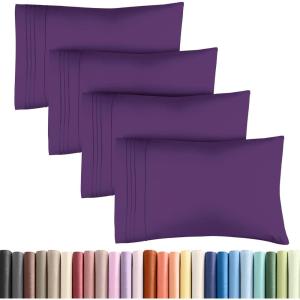 imageQueen Pillow Cases Set of 4  Ultra Soft Hotel Quality Pillowcase Covers  Comfy Cozy ampamp Wrinkle Free  Shrink Stain ampamp Fade Resistant  Machine Washable Pillow Protectors  4 Piece Set  Terracotta37  Purple