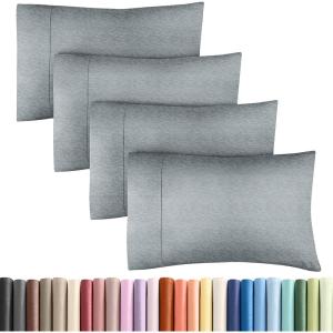 imageQueen Pillow Cases Set of 4  Ultra Soft Hotel Quality Pillowcase Covers  Comfy Cozy ampamp Wrinkle Free  Shrink Stain ampamp Fade Resistant  Machine Washable Pillow Protectors  4 Piece Set  Terracotta23  Heathered Blue